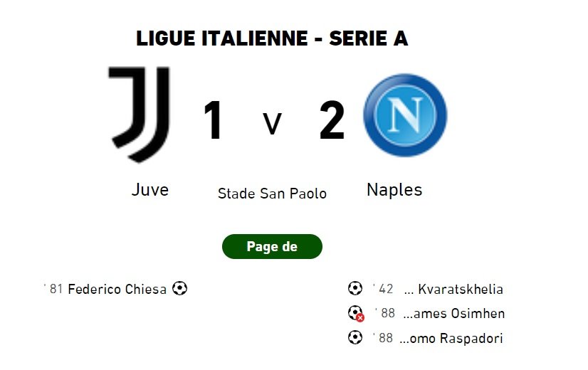 Naples 2-1 Juventus l Le résumé du match